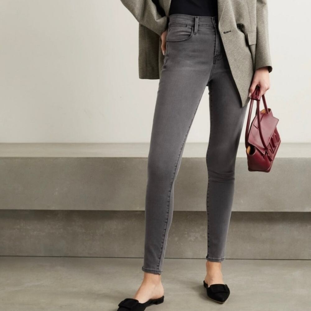 Frame Le Skinny Jeans High-Rise Ankle Crop Stretch Denim Smithson size 28 x 27